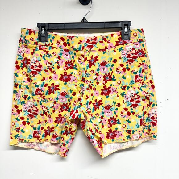 J.Crew Mercantile Women's 5" Patterned Basket Weave Raw Hem Shorts Size 4 - Picture 1 of 4